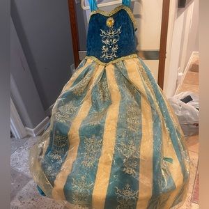 Frozen Anna Deluxe Coronation Costume Dress Green Gold